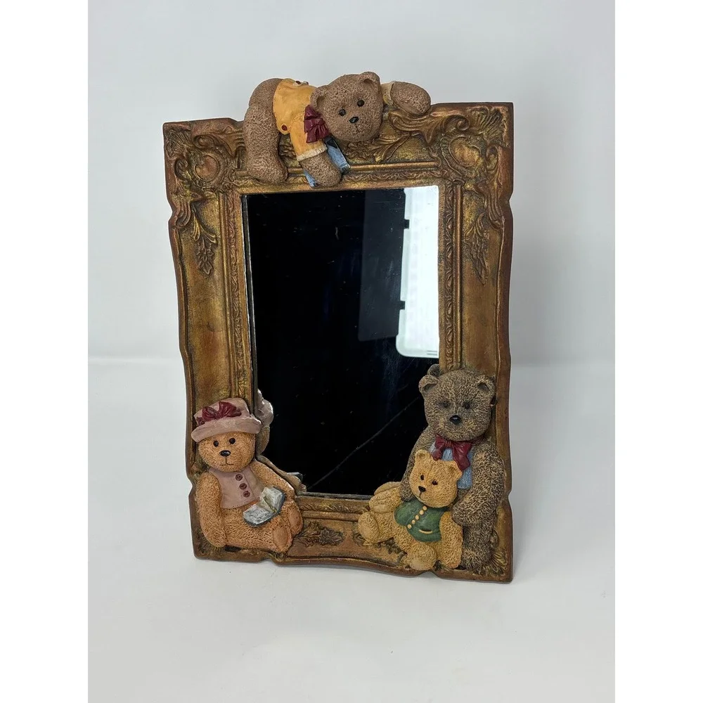 Vintage 1996 Figi Graphics Bear Friends Decorative Mirror Resin Frame Heavy duty
